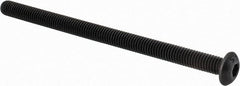 Value Collection - #10-32 UNF Hex Socket Drive, Button Screw - Alloy Steel, Black Oxide Finish, Fully Threaded, 3" Length Under Head - Exact Tooling