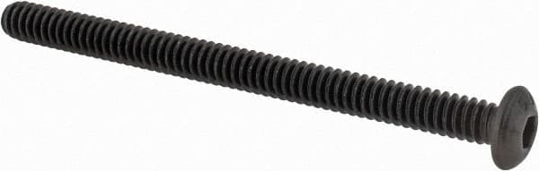 Value Collection - #10-24 UNC Hex Socket Drive, Button Screw - Alloy Steel, Black Oxide Finish, Fully Threaded, 2-1/2" Length Under Head - Exact Tooling