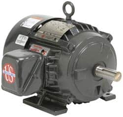 US Motors - 1 hp, TEFC Enclosure, No Thermal Protection, 1,155 RPM, 575 Volt, 60 Hz, Three Phase Premium Efficient Motor - Size 145 Frame, Rigid Mount, 1 Speed, Ball Bearings, 1.4 Full Load Amps, F Class Insulation, Reversible - Exact Tooling