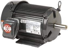 US Motors - 7-1/2 hp, TEFC Enclosure, No Thermal Protection, 880 RPM, 575 Volt, 60 Hz, Three Phase Energy Efficient Motor - Size 256 Frame, Rigid Mount, 1 Speed, Ball Bearings, 8.8 Full Load Amps, F Class Insulation, Reversible - Exact Tooling