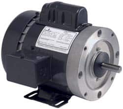 US Motors - 2 hp, TEFC Enclosure, No Thermal Protection, 1,725 RPM, 115/230 Volt, 60 Hz, Single Phase Capacitor Start-Cap Run Motor - Size 56HC Frame, C-Face/Base Mount, 1 Speed, Ball Bearings, 19.0/9.5 Full Load Amps, B Class Insulation, Reversible - Exact Tooling