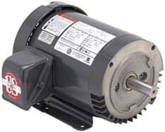 US Motors - 7-1/2 hp, TEFC Enclosure, No Thermal Protection, 3,525 RPM, 208-230/460 Volt, 60 Hz, Three Phase Energy Efficient Motor - Size 213 Frame, Rigid Mount, 1 Speed, Ball Bearings, 20.4-18.4/9.2 Full Load Amps, F Class Insulation, Reversible - Exact Tooling