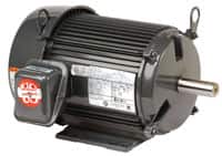 US Motors - 7-1/2 hp, TEFC Enclosure, No Thermal Protection, 3,530 RPM, 230/460 Volt, 60 Hz, Three Phase Premium Efficient Motor - Size 213 Frame, Rigid Mount, 1 Speed, Ball Bearings, 17.8/8.9 Full Load Amps, F Class Insulation, Reversible - Exact Tooling
