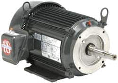 US Motors - 7-1/2 hp, TEFC Enclosure, No Thermal Protection, 3,500 RPM, 208-230/460 Volt, 60 Hz, Three Phase Standard Efficient Motor - Size 213 Frame, Rigid Mount, 1 Speed, Ball Bearings, 21-18.9/9.4 Full Load Amps, F Class Insulation, Reversible - Exact Tooling