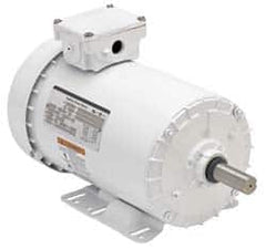 US Motors - 7-1/2 hp, TEFC Enclosure, No Thermal Protection, 1,760 RPM, 208-230/460 Volt, 60 Hz, Three Phase Energy Efficient Motor - Size 213 Frame, Rigid Mount, 1 Speed, Ball Bearings, 20.1-18.3/9.1 Full Load Amps, F Class Insulation, Reversible - Exact Tooling