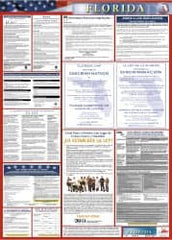 NMC - 24" Wide x 40" High Laminated Paper Labor Law Information Poster - Florida Jurisdiction, 0.03" Thick, Spanish - Exact Tooling