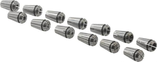 Kennametal - 13 Piece, 1mm to 7mm Capacity, ER Collet Set - Increments of 0.5mm, Series ER11 - Exact Tooling