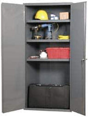 Durham - 4 Shelf Locking Storage Cabinet - Steel, 36" Wide x 18" Deep x 72" High, Gray - Exact Tooling
