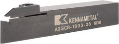 Kennametal - 26mm Max Depth, 2.44" Max Workpc Diam, Right Hand Indexable Cutoff Toolholder - Exact Tooling