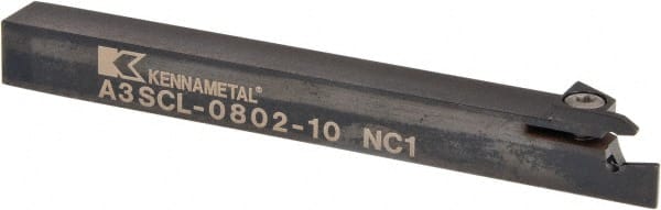 Kennametal - 10mm Max Depth, 0.79" Max Workpc Diam, Left Hand Indexable Cutoff Toolholder - Exact Tooling