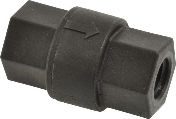 Specialty Mfr - 1/4" Polypropylene Check Valve - Inline, FNPT x FNPT, 125 WOG - Exact Tooling
