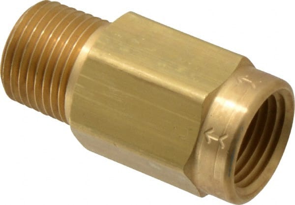 Specialty Mfr - 1/2" Brass Check Valve - Inline, FNPT x MNPT, 500 WOG - Exact Tooling