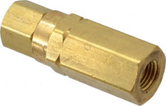 Specialty Mfr - 1/4" Brass Check Valve - Inline, FNPT x FNPT, 3,000 WOG - Exact Tooling