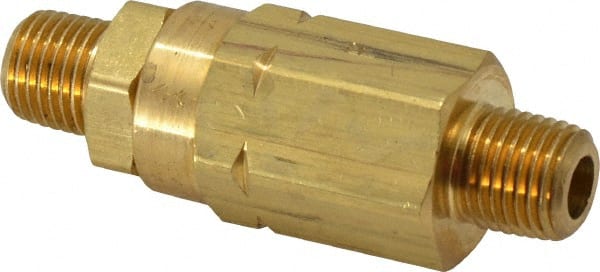 Specialty Mfr - 1/4" Brass Check Valve - Inline, MNPT x MNPT, 3,000 WOG - Exact Tooling