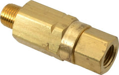 Specialty Mfr - 1/4" Brass Check Valve - Inline, MNPT x FNPT, 3,000 WOG - Exact Tooling