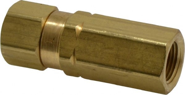 Specialty Mfr - 3/8" Brass Check Valve - Inline, FNPT x FNPT, 3,000 WOG - Exact Tooling