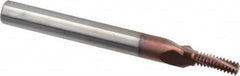 Carmex - 1/4-28 UNF, 0.157" Cutting Diam, 3 Flute, Solid Carbide Helical Flute Thread Mill - Internal Thread, 0.45" LOC, 2-1/2" OAL, 1/4" Shank Diam - Exact Tooling