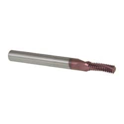 Carmex - 5/16-24 UNF, 0.197" Cutting Diam, 3 Flute, Solid Carbide Helical Flute Thread Mill - Internal Thread, 0.56" LOC, 2-1/2" OAL, 1/4" Shank Diam - Exact Tooling