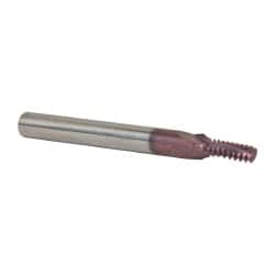 Carmex - 1/4-20 UNC, 0.177" Cutting Diam, 3 Flute, Solid Carbide Helical Flute Thread Mill - Internal Thread, 0.48" LOC, 2-1/2" OAL, 1/4" Shank Diam - Exact Tooling