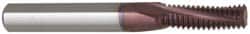 Carmex - 7/16-20 to 1/2-20 UNF, 0.276" Cutting Diam, 3 Flute, Solid Carbide Helical Flute Thread Mill - Internal Thread, 0.83" LOC, 2-1/2" OAL, 5/16" Shank Diam - Exact Tooling
