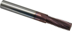 Carmex - 1-1/8-18 to 1-5/8-18 UNEF, UNF, 3/8" Cutting Diam, 4 Flute, Solid Carbide Helical Flute Thread Mill - Internal Thread, 1.03" LOC, 3" OAL, 3/8" Shank Diam - Exact Tooling