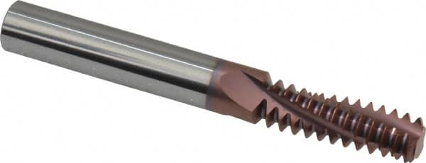 Carmex - 5/8-11 UNC, 3/8" Cutting Diam, 3 Flute, Solid Carbide Helical Flute Thread Mill - Internal Thread, 1.14" LOC, 3" OAL, 3/8" Shank Diam - Exact Tooling