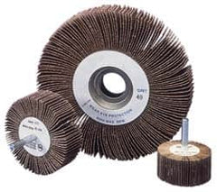 Norton - 6" Diam, 80 Grit Aluminum Oxide Unmounted Flap Wheel - 1" Hole, 2" Wide, Coated, Medium Grade, 6,200 Max RPM , Cloth Backing - Exact Tooling