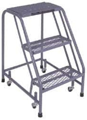Cotterman - 30" 3 Step Ladder - 350 Lb Capacity, 30" Platform Height, 20" Base Width x 26" Depth, Grip Strut - Exact Tooling