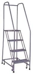 Cotterman - 70" 4 Step Ladder - 350 Lb Capacity, 40" Platform Height, 20" Base Width x 31" Depth, Grip Strut - Exact Tooling