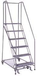 Ballymore - 90" 6 Step Ladder - 350 Lb Capacity, 60" Platform Height, 30" Base Width x 46" Depth, Grip Strut - Exact Tooling