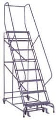 Cotterman - 110" 8 Step Ladder - 450 Lb Capacity, 80" Platform Height, 32" Base Width x 58" Depth, Expanded Metal Tread - Exact Tooling