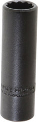Proto - 7/16", 3/8" Drive, Deep Hand Socket - 12 Points, 2-1/8" OAL, Alloy Steel, Black Finish - Exact Tooling