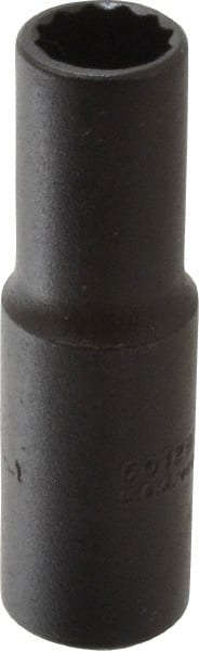 Proto - 3/8", 3/8" Drive, Deep Hand Socket - 12 Points, 2-1/8" OAL, Alloy Steel, Black Finish - Exact Tooling