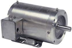 US Motors - 1 hp, TENV Enclosure, No Thermal Protection, 1,725 RPM, 208-230/460 Volt, 60 Hz, Three Phase Energy Efficient Motor - Size 145TC Frame, C-Face/Base Mount, 1 Speed, Ball Bearings, 3.5-3.4/1.7 Full Load Amps, F Class Insulation, Reversible - Exact Tooling