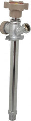 B&K Mueller - 1/2" Pipe, 8" Long Shank, Chrome Plated Brass Antisiphon Frostfree Sillcock - Handwheel Handle, Male & Solder End Connections, 125 psi WOG Rating - Exact Tooling