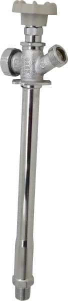 B&K Mueller - 1/2" Pipe, 10" Long Shank, Chrome Plated Brass Antisiphon Frostfree Sillcock - Handwheel Handle, Male & Solder End Connections, 125 psi WOG Rating - Exact Tooling