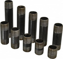 B&K Mueller - 60 Piece, 1" Pipe, Black Finished Steel Pipe Nipple Set - Schedule 40, (6) Close, (6) 2, (6) 2-1/2, (6) 3, (6) 3-1/2, (6) 4, (6) 4-1/2, (6) 5, (6) 5-1/2, (6) 6 - Exact Tooling