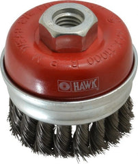 Value Collection - 3" Diam, 5/8-11 Threaded Arbor, Steel Fill Cup Brush - 0.0137 Wire Diam, 11,000 Max RPM - Exact Tooling