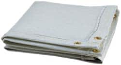 Steiner - 10' High x 10' Wide x 0.051" Thick Acrylic Coated Fiberglass Welding Blanket - Gold, Grommet - Exact Tooling