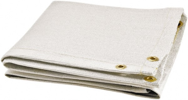 Steiner - 6' High x 6' Wide x 0.08" Thick Uncoated Fiberglass Welding Blanket - White, Grommet - Exact Tooling