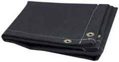 Steiner - 8' High x 6' Wide x 0.051" Thick Acrylic Coated Fiberglass Welding Blanket - Black, Grommet - Exact Tooling