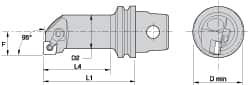 Kennametal - Right Hand Cut, 32mm Min Bore Diam, Size KM32 Steel Modular Boring Cutting Unit Head - 2.9528" Max Bore Depth, Through Coolant, Compatible with CN.. - Exact Tooling