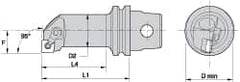 Kennametal - Right Hand Cut, 32mm Min Bore Diam, Size KM32 Steel Modular Boring Cutting Unit Head - 2.9528" Max Bore Depth, Through Coolant, Compatible with CN.. - Exact Tooling