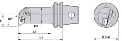 Kennametal - Right Hand Cut, 32mm Min Bore Diam, Size KM32 Steel Modular Boring Cutting Unit Head - 2.9528" Max Bore Depth, Through Coolant, Compatible with DN.. - Exact Tooling