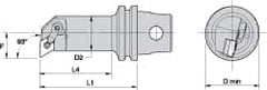 Kennametal - Right Hand Cut, 32mm Min Bore Diam, Size KM32 Steel Modular Boring Cutting Unit Head - 2.9528" Max Bore Depth, Through Coolant, Compatible with DN.. - Exact Tooling