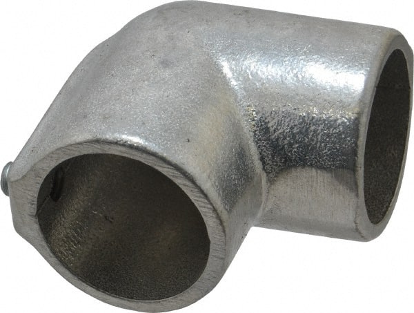 Hollaender - 1-1/4" Pipe, 90° Elbow, Aluminum Alloy Elbow Pipe Rail Fitting - Bright Finish - Exact Tooling