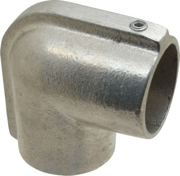 Hollaender - 1-1/2" Pipe, 90° Elbow, Aluminum Alloy Elbow Pipe Rail Fitting - Bright Finish - Exact Tooling