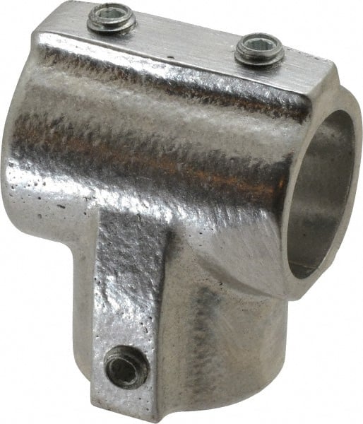 Hollaender - 3/4" Pipe, 90° Three Socket Tee, Aluminum Alloy Tee Pipe Rail Fitting - Bright Finish - Exact Tooling