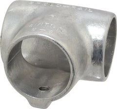 Hollaender - 1-1/2" Pipe, 90° Three Socket Tee, Aluminum Alloy Tee Pipe Rail Fitting - Bright Finish - Exact Tooling
