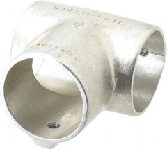 Hollaender - 2" Pipe, 90° Three Socket Tee, Aluminum Alloy Tee Pipe Rail Fitting - Bright Finish - Exact Tooling